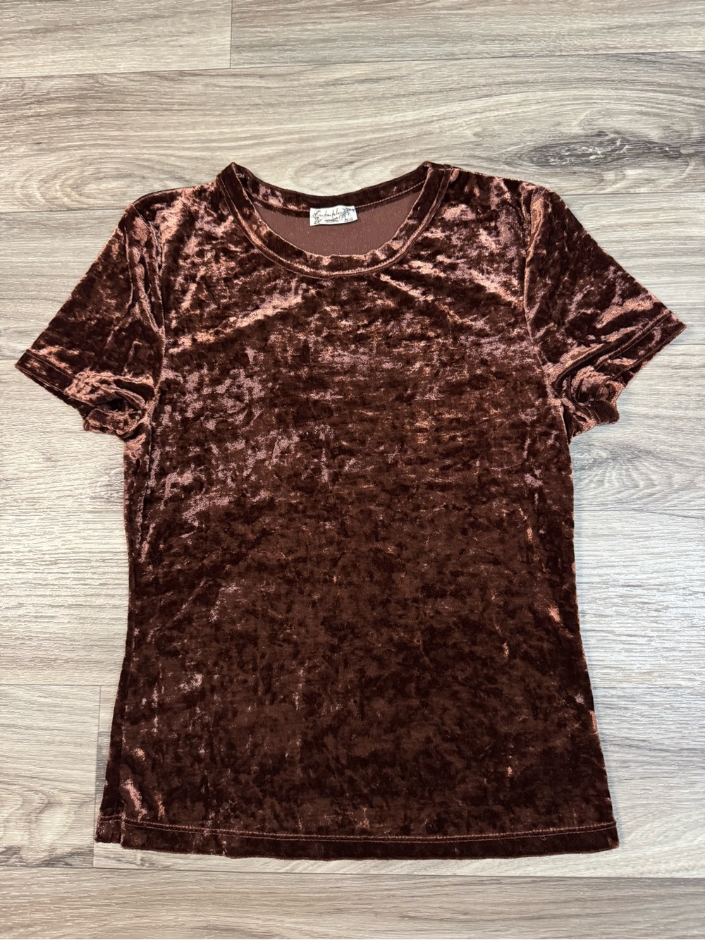 Intimately Free People Velvet Baby Tee in Brown Size Small
